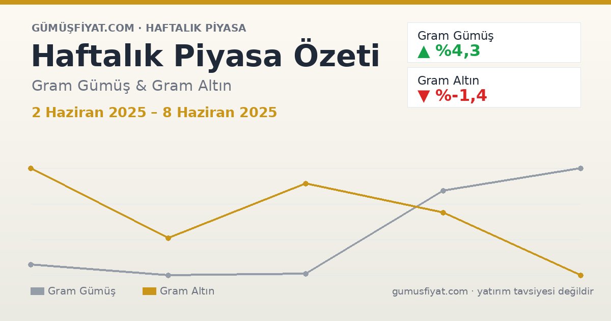 Haftalık Piyasa Özeti: Gram Gümüş ve Altın (2 Haziran 2025 – 8 Haziran 2025)